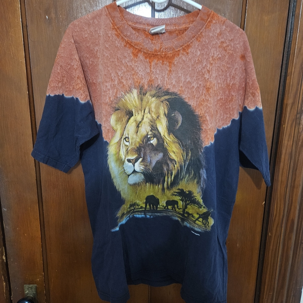 Rainforest Cafe African Lion T-Shirt Size Large Safari Multicolor Vintage